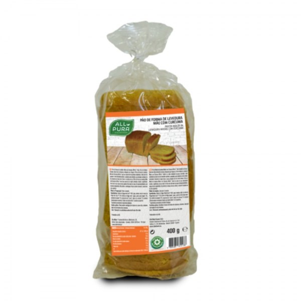 ALLPURA Pão Forma de Levedura Mãe Curcuma | Embalagem 400gr