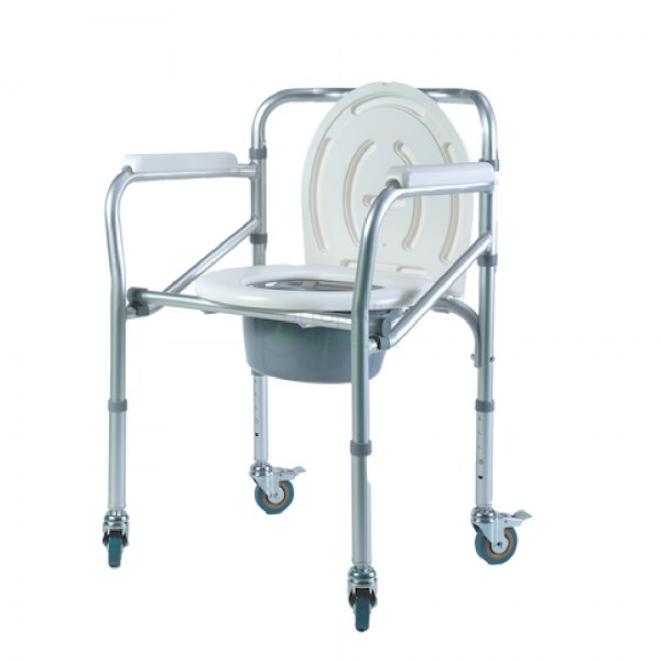 Cadeira Sanitária Dobrável com Rodas | Saúde Portugal